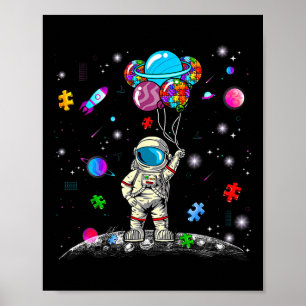 Poster Astronauta Lloon Puzzle Espaço Conscientização do