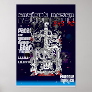 Póster Astronauta maia antigo Pakal do espaço