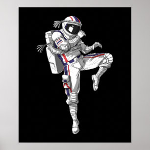 Poster Astronauta Muay Tailandês