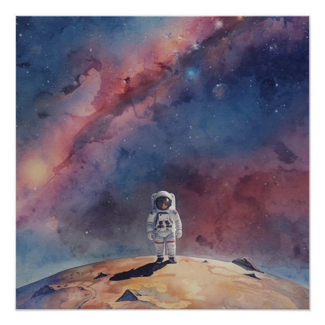 Póster Astronauta no Espaço (Frente)