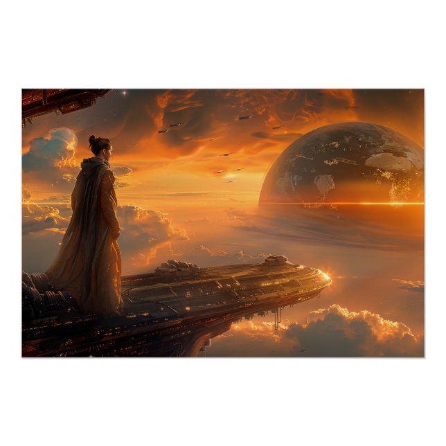 Póster Astronauta no Viewport (Frente)