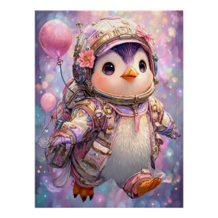Póster Astronauta Penguin