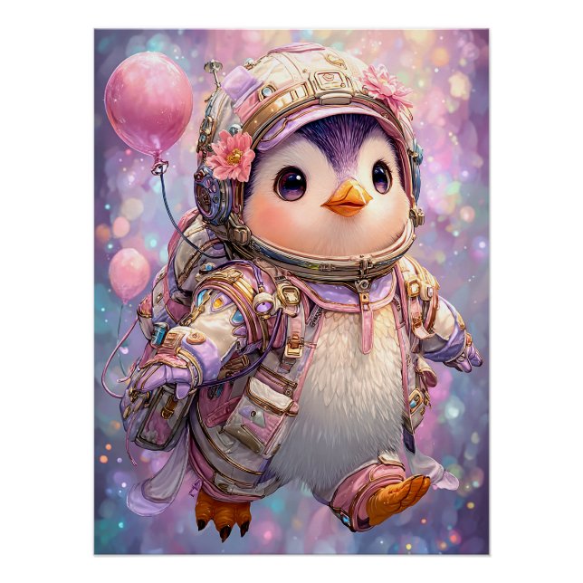 Póster Astronauta Penguin (Frente)