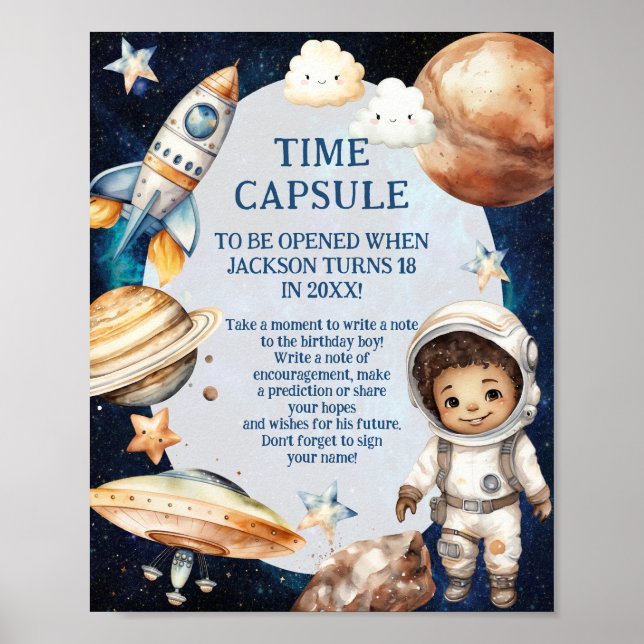 Poster Astronauta Primeira Viagem Em Torno Da Cápsula Do  (Frente)