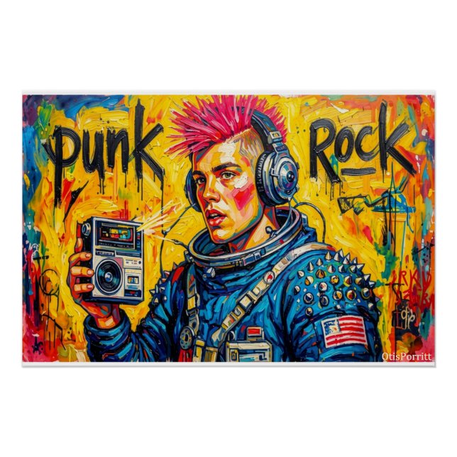 PÓSTER ASTRONAUTA PUNK ROCK (Frente)