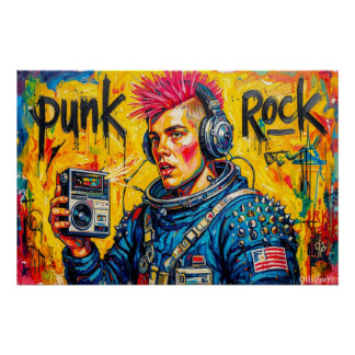 PÓSTER ASTRONAUTA PUNK ROCK