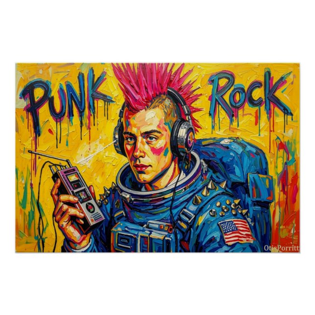 PÓSTER ASTRONAUTA PUNK ROCK 4 (Frente)