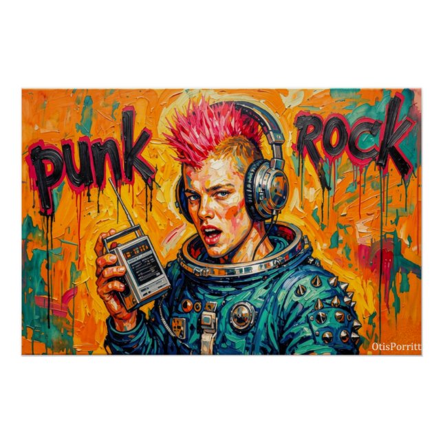 PÓSTER ASTRONAUTA PUNK ROCK 5 (Frente)