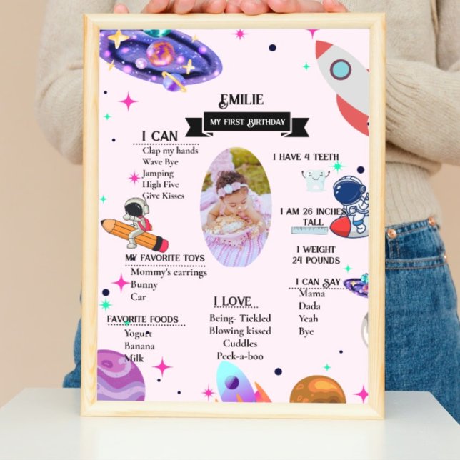 Poster Astronauta Rocket, planeta e marco espacial extern (Criador carregado)