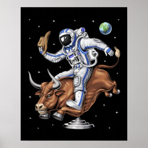 Poster Astronauta Rodeo Cowboy