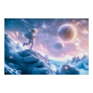 Póster Astronauta Saltante