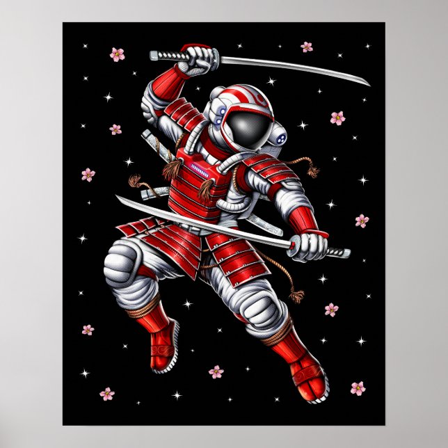 Poster Astronauta Samurai Warrior (Frente)