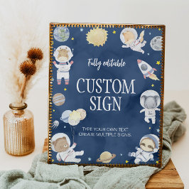 Poster Astronauta Sinal de Mesa de Astronauta Safari Exte