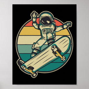 Poster Astronauta Skate Skateboard