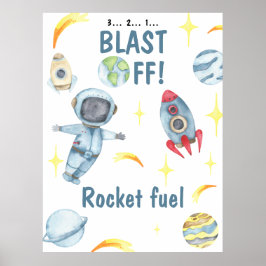 Poster Astronauta Space Birthday Rocket fuel