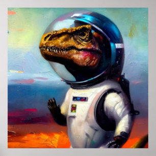 Poster Astronauta T Rex