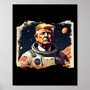 Poster Astronauta Trump Ocupa Exploração Espacial de Mart