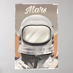 Póster Astronauta Vintage Mars