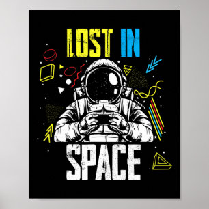 Poster Astronautas de videogame adoram jogador de espaço