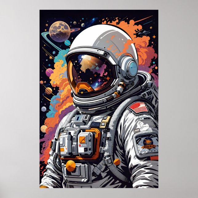 Poster Astronautas No Espaço (Frente)