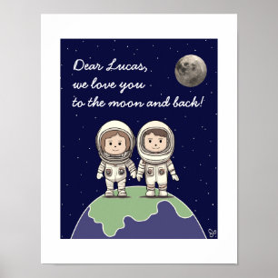 Poster Astronautas-pai com cores mudas 2 de Jo Images