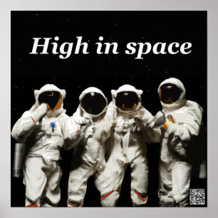 Poster Astronautas posando antes de ir ao espaço