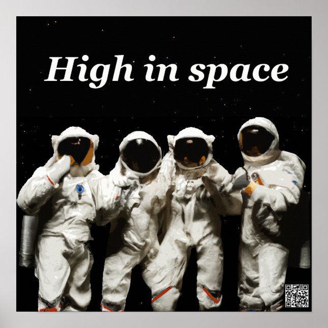 Poster Astronautas posando antes de ir ao espaço (Frente)