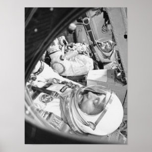 Póster Astronautas sentados na dentro Gemini 3