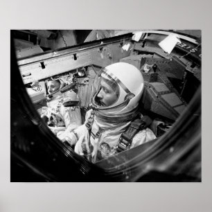 Póster Astronautas sentados na dentro Gemini 4