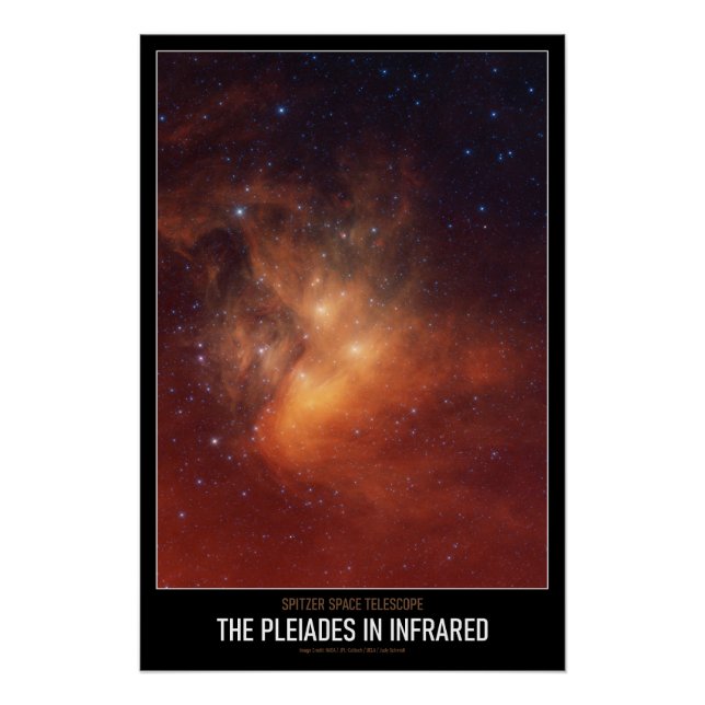 Póster Astronomia de alta resolução das Pleiades no Infra (Frente)