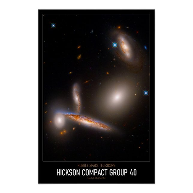 Póster Astronomia de alta resolução Hickson Compact Group (Frente)