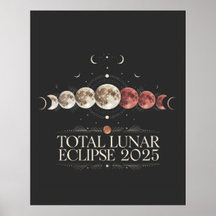 Poster Astronomia Total Lunar Eclipse 2025 Noroeste dos E