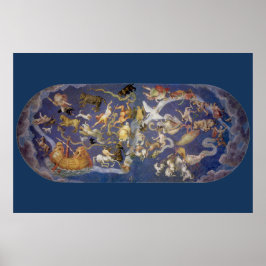 Poster Astronomia Vintage Fresco Celestial, Constelações