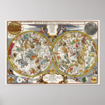Astronomia Vintage, Mapa Celestial do Planisphere