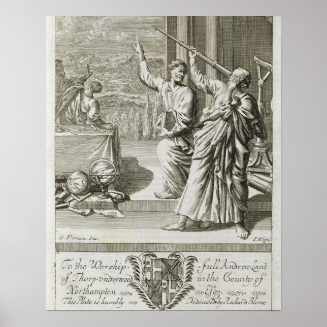 Poster Astrônomo Grego Estudando Estrelas, ilustração (Frente)