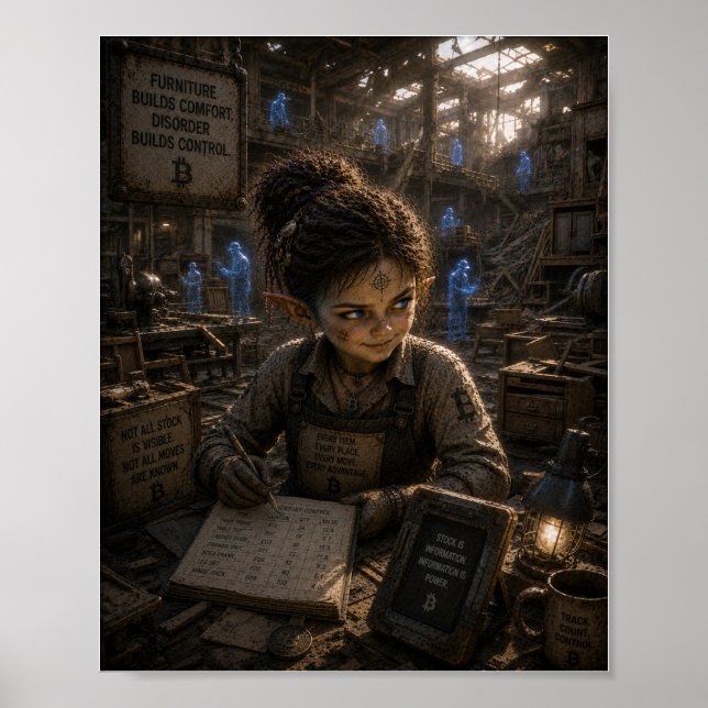 Poster Astuto / Escriturário de Armazém / Fábrica de Móve (Frente)