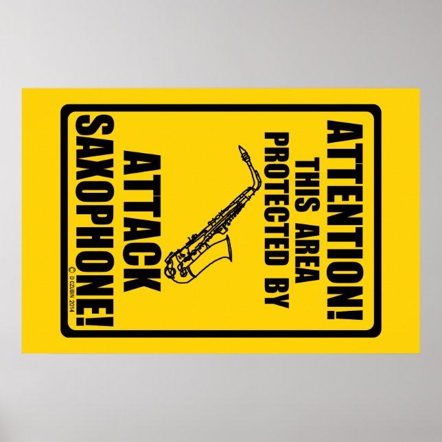 Póster Atacar Saxofone (Frente)