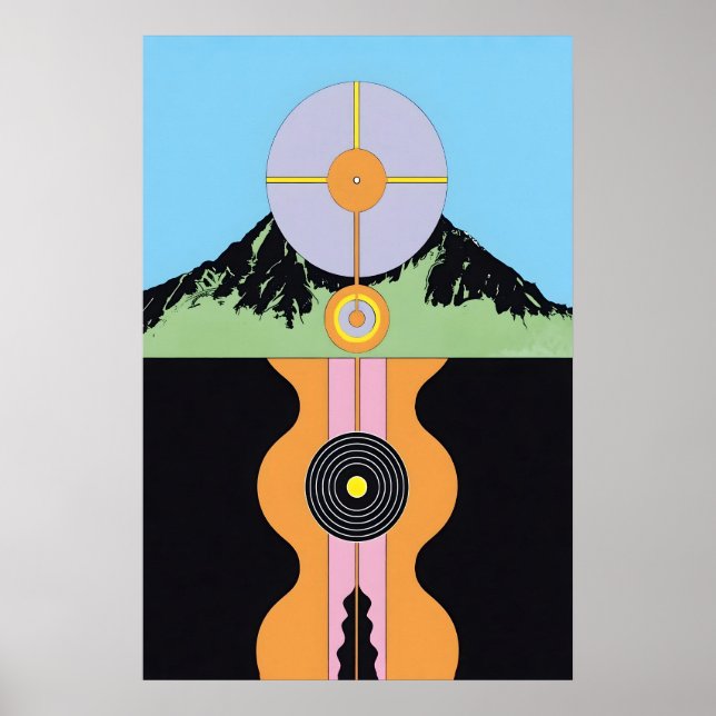 Poster Atami Japonês Abstrato Bauhaus Fórmula Moderno (Frente)