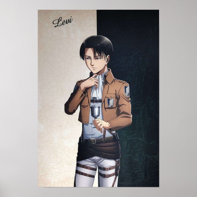 POSTER ATAQUE A TITAN LEVI ACKERMAN (Frente)