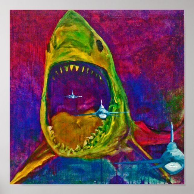 Poster ataque a tubarões (Frente)