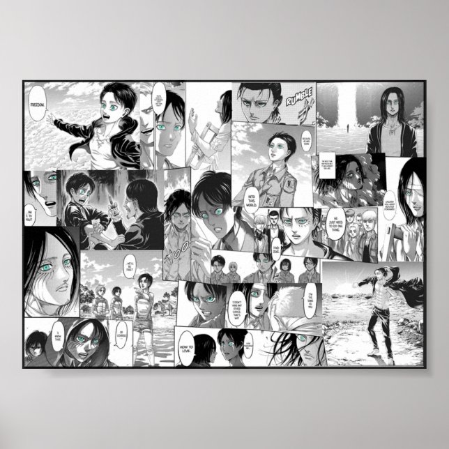 Poster Ataque contra Titan Eren Yeager Collage (Frente)