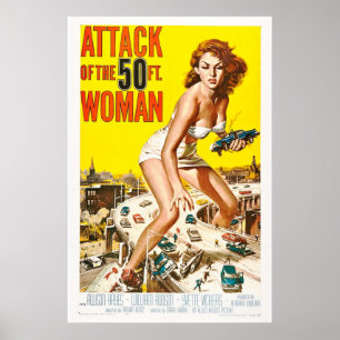 Poster Ataque Da Mulher De 50 Metros Do Filme Retro De Ar