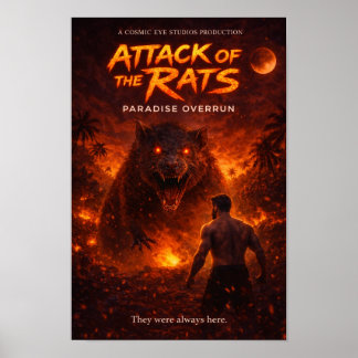 Poster Ataque das Ratas — Paraíso Devastado