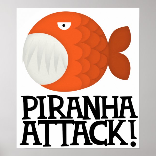Poster ataque de piranha! (Frente)