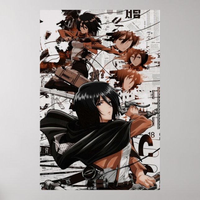 Poster Ataque Mikasa Ackerman a Titã (Frente)