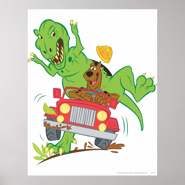 Póster Ataque T-Rex Scooby-Doo (Frente)