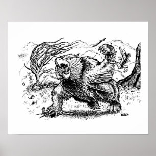 Poster "Ataque ursinho" - Ilustração de Tracy Lesch