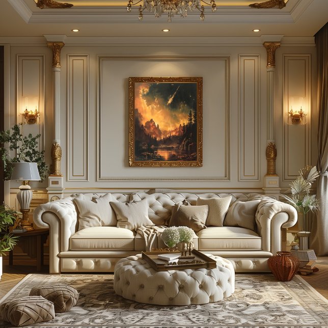 Póster Atardecer Meteórico: Espectáculo Ardiente Natural (Criador carregado)