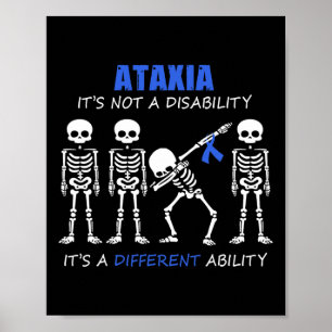 Poster Ataxia Não É Uma Deficiência Esqueleto Dabbing