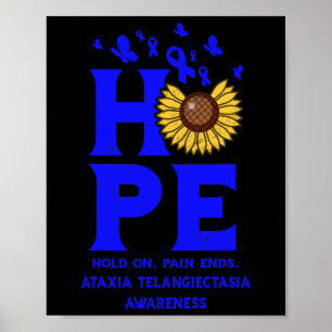 Poster Ataxia Telangiectasia Azul Esperança Girassol Vint